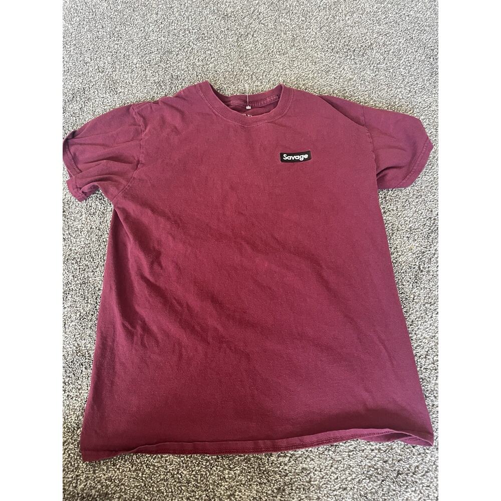 Essex Savage T-Shirt Short Sleeve Size Medium Red Maroon W